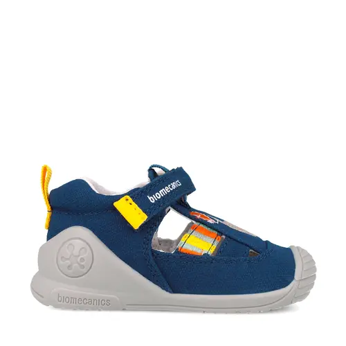 Sandale baieti, material textil, talpa flexibila, protectie degete, Biogateo Canvas, catel, blumarin, Biomecanics- 252178-A089-24-Biomecanics