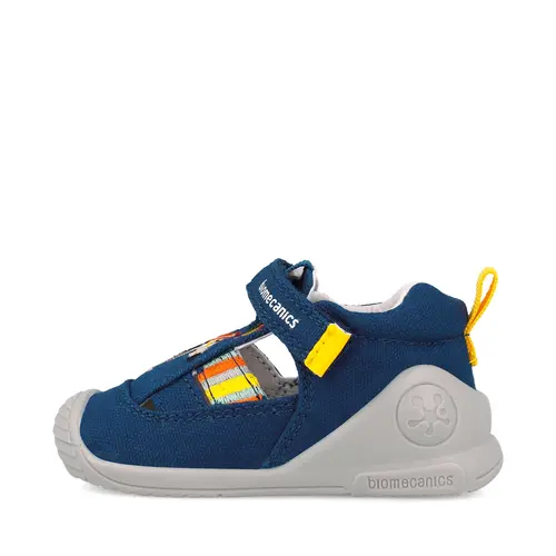 Sandale baieti, material textil, talpa flexibila, protectie degete, Biogateo Canvas, catel, blumarin, Biomecanics- 252178-A089-24-Biomecanics