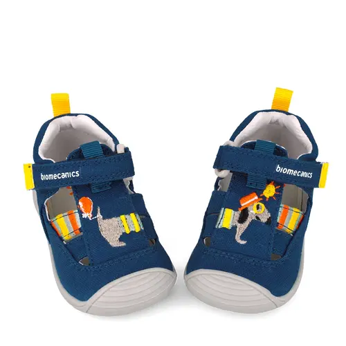 Sandale baieti, material textil, talpa flexibila, protectie degete, Biogateo Canvas, catel, blumarin, Biomecanics- 252178-A089-24-Biomecanics