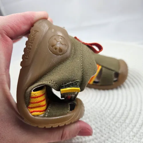 Sandale baieti, material textil, talpa flexibila, protectie degete, Biogateo Canvas, verde uscat, Biomecanics- 252175-B801-18-Biomecanics