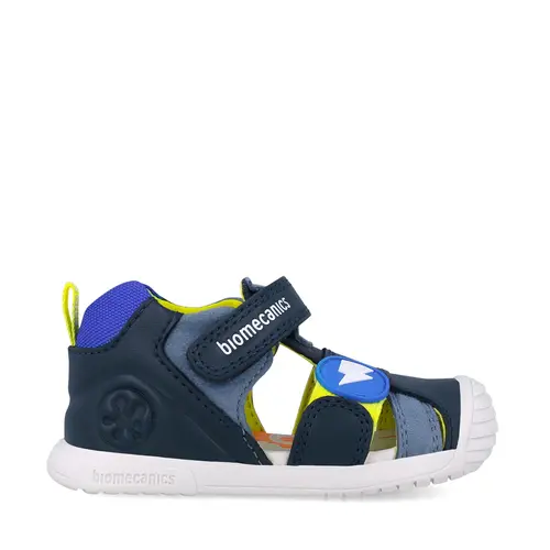 Sandale Biomecanics baieti, talpa flexibila, protectie degete, Biogateo Casual, albastru- 252125-A183-24-Biomecanics