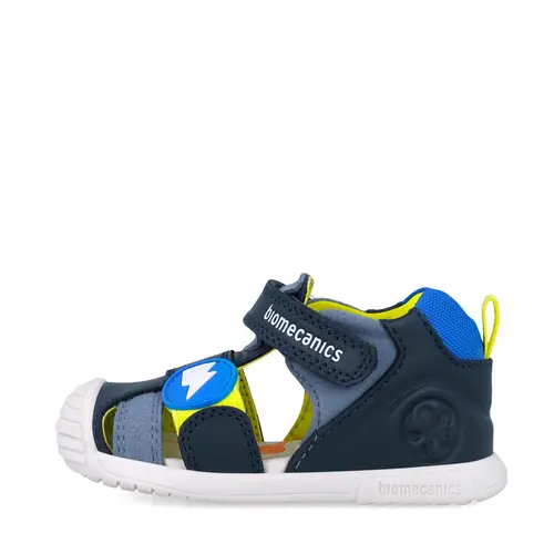 Sandale Biomecanics baieti, talpa flexibila, protectie degete, Biogateo Casual, albastru- 252125-A183-24-Biomecanics