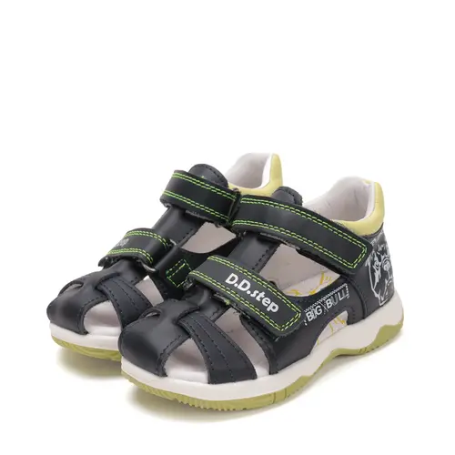 Sandale D.D. Step baieti, piele naturala, talpa FlexiSistem, bleumarin, bulldog, D.D. Step- G103-51668B-19-D.D. Step
