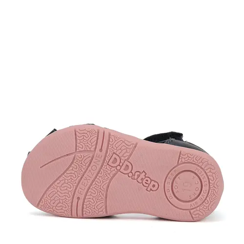 Sandale D.D. Step Copii, piele naturala, talpa flexibila, bleumarin talpa roz,ursulet- G075-51284CM-30-D.D. Step Sandale D.D. Step Copii, piele naturala, talpa flexibila, bleumarin talpa roz,ursulet- G075-51284CM-30-D.D. Step
