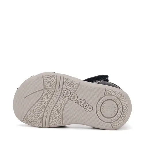 Sandale D.D. Step Copii, piele naturala, talpa flexibila, bleumarin, ursulet- G075-51284-24-D.D. Step