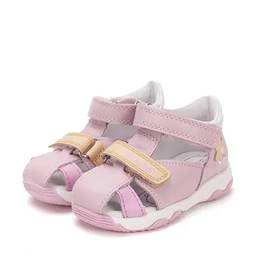 Sandale D.D. Step fete, piele naturala, roz, floare, D.D. Step- G064-51611F-25-D.D. Step
