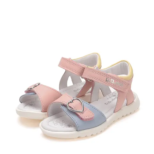 Sandale D.D. Step fete, piele naturala, varf deschis, roz,- G055-51402AM-30-D.D. Step