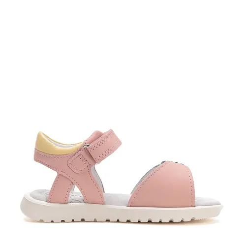 Sandale D.D. Step fete, piele naturala, varf deschis, roz,- G055-51402AM-30-D.D. Step