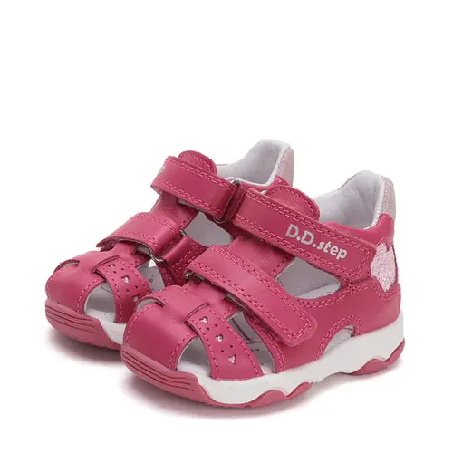 Sandale fete, piele naturala, roz, inimioare, D.D. Step- G064-51872M-31-D.D. Step