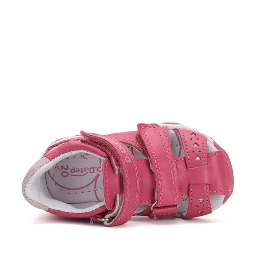 Sandale fete, piele naturala, roz, inimioare, D.D. Step- G064-51872M-31-D.D. Step