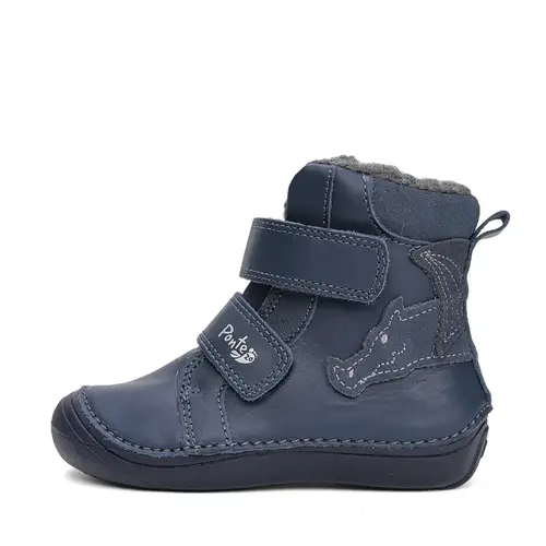 Ghete cu supinatie pentru copii, piele naturala, talpa ferma, captuseala blana ecologica, bleumarin, Ponte20 - DA07-5-2292M-29-