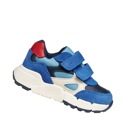 Pantofi Geox baieti, piele naturala,  brant antibacterian, Geox Respira, Flexyper, albastru- B566GE-022BC-C0833-26-GEOX