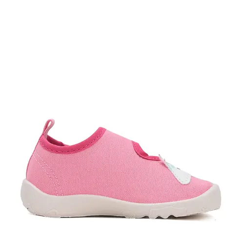 Pantofi copii de interior, barefoot, material textil, decupati, talpa flexibila, roz, D.D Step- C086-51838M-31-D.D. Step