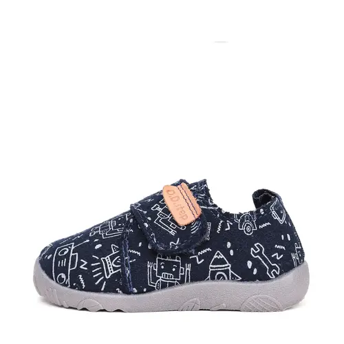 Pantofi copii de interior din material textil, barefoot, talpa flexibila, bleumarin cu imprimeu, D.D Step- C086-52717M-31-D.D. Step Pantofi copii de interior din material textil, barefoot, talpa flexibila, bleumarin cu imprimeu, D.D Step- C086-52717M-31-D.D. Step