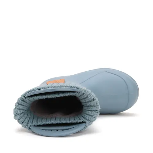 Cizme de ploaie pentru copii, albastru fume, din cauciuc cu interior textil detașabil – D.D.Step - I106-52859-30/31-