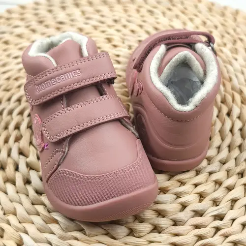 Ghete Biomecanics Wider fete, piele naturala, primii pași, captuseala lana naturala, BioGateo, roz prafuit cu puisor- 251153-A159FB-26-Biomecanics