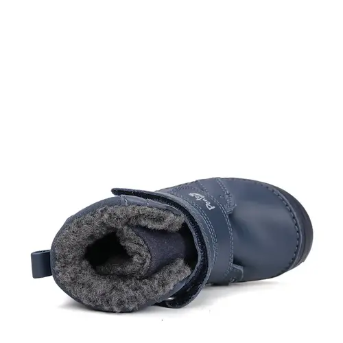 Ghete cu supinatie pentru copii, piele naturala, talpa ferma, captuseala blana ecologica, bleumarin, Ponte20 - DA07-5-2292M-29-