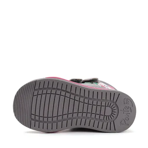 Ghete cu supinatie pentru copii, piele naturala, talpa ferma, captuseala blana ecologica, gri, Ponte20- DA07-5-2491C-27-Ponte20