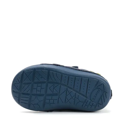 Ghete D.D.Step baieti, piele naturala, imblanite, albastru, dinozaur - W066-52525A-25-