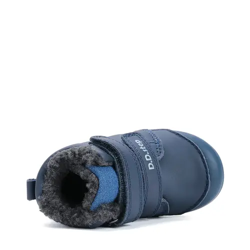 Ghete D.D.Step baieti, piele naturala, imblanite, albastru, dinozaur - W066-52525A-25-