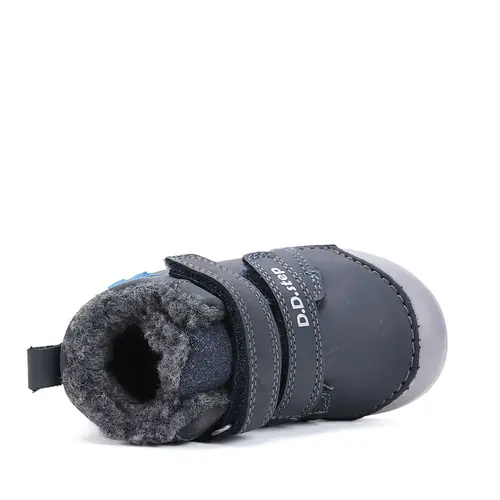 Ghete D.D.Step baieti, piele naturala, imblanite, bleumarin, dinozaur - W066-52525-25-