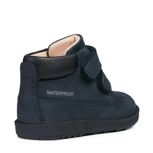 Ghete impermeabile Geox baieti, piele naturala, captuseala din lana si brant termic, bleumarin, Hynde - B842HA-00032-C4002-26-