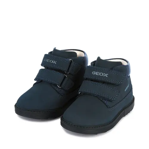 Ghete impermeabile Geox baieti, piele naturala, captuseala din lana si brant termic, bleumarin, Hynde - B842HA-00032-C4002-26-