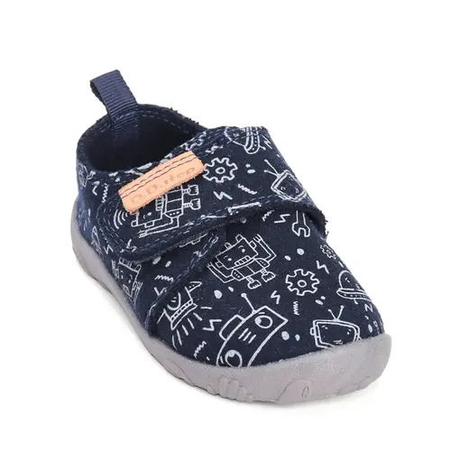 Pantofi copii de interior din material textil, barefoot, talpa flexibila, bleumarin cu imprimeu, D.D Step- C086-52717M-31-D.D. Step Pantofi copii de interior din material textil, barefoot, talpa flexibila, bleumarin cu imprimeu, D.D Step- C086-52717M-31-D.D. Step