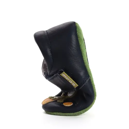 Pantofi copii pentru interior, piele naturala, talpa piele si cauciuc, bleumarin, extraterestru verde  D.D. Step- K1596-52217-22/23-D.D. Step Pantofi copii pentru interior, piele naturala, talpa piele si cauciuc, bleumarin, extraterestru verde  D.D. Step- K1596-52217-22/23-D.D. Step