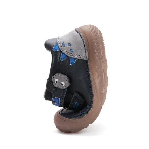 Pantofi din piele naturala, barefoot, talpa flexibila si fluorescenta, monstrulet, negru, D.D.Step- S073-52875B-25-D.D. Step Pantofi din piele naturala, barefoot, talpa flexibila si fluorescenta, monstrulet, negru, D.D.Step- S073-52875B-25-D.D. Step