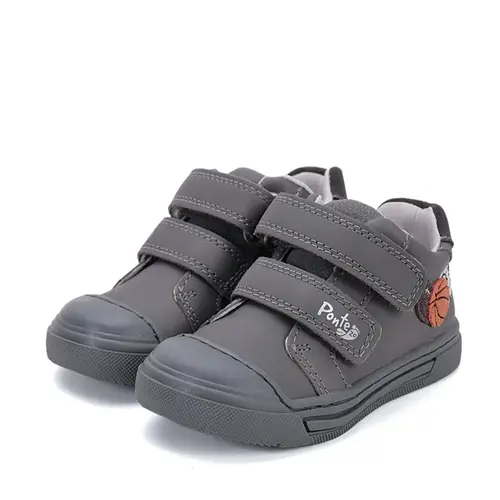 Pantofi cu supinatie pentru copii, piele naturala, talpa ferma, gri inchis, Ponte20- DA03-5-2811-27-Ponte20