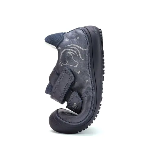 Pantofi din piele naturala pentru copii, barefoot, talpa flexibila, bleumarin, calut, D.D.Step- S063-52564AM-30-D.D. Step