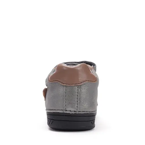 Pantofi din piele naturala, talpa flexibila, D.D Step fete, gri sidef cu inimioare- S040-52547M-30-D.D. Step Pantofi din piele naturala, talpa flexibila, D.D Step fete, gri sidef cu inimioare- S040-52547M-30-D.D. Step