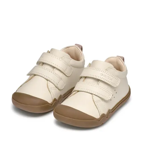 Pantofi Geox baieti, Barefoot, piele naturala, Steppieup, crem- B4663A-00085-C1058-25-