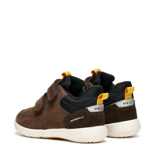 Pantofi Geox baieti, piele naturala si material textil,  brant antibacterian, Geox Respira, Hyroo baby, maro inchis- B365EA-032FU-C0517-26-GEOX Pantofi Geox baieti, piele naturala si material textil,  brant antibacterian, Geox Respira, Hyroo baby, maro inchis- B365EA-032FU-C0517-26-GEOX