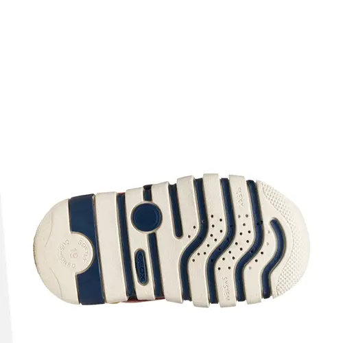 Pantofi Geox baieti, piele naturala,  brant antibacterian, Geox Respira, Iupidoo, bleumarin rosu- B3555D-05422-C4244-26-GEOX