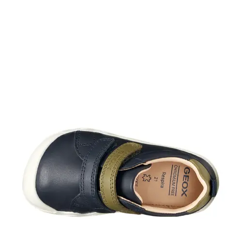 Pantofi Geox fete, Barefoot, piele naturala, Steppieup, bleumarin alb- B465WA-00085-CF4E3-26-GEOX