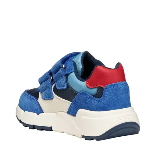 Pantofi Geox baieti, piele naturala,  brant antibacterian, Geox Respira, Flexyper, albastru- B566GE-022BC-C0833-26-GEOX