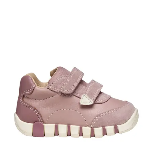 Pantofi Geox fete, piele naturala,  brant antibacterian, Geox Respira, Iupidoo, roz prafuit- B5658C-08522-C8056-26-GEOX