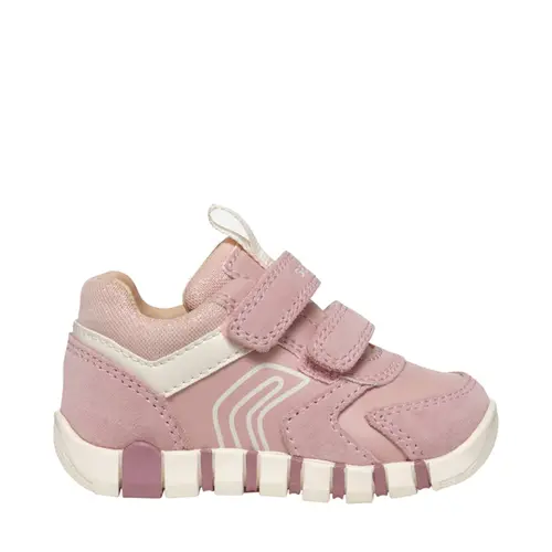 Pantofi Geox fete, piele naturala,  brant antibacterian, Geox Respira, Iupidoo, roz pudra- B3558C-05422-C8047-26-GEOX