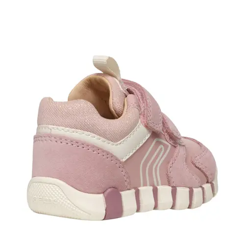 Pantofi Geox fete, piele naturala,  brant antibacterian, Geox Respira, Iupidoo, roz pudra- B3558C-05422-C8047-26-GEOX