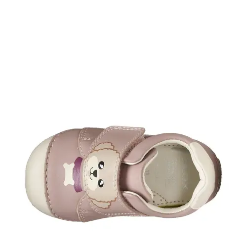 Pantofi primii pasi Geox, piele naturala, talpa flexibila, Tutim roz- B3540B-00085-C8011-22-GEOX