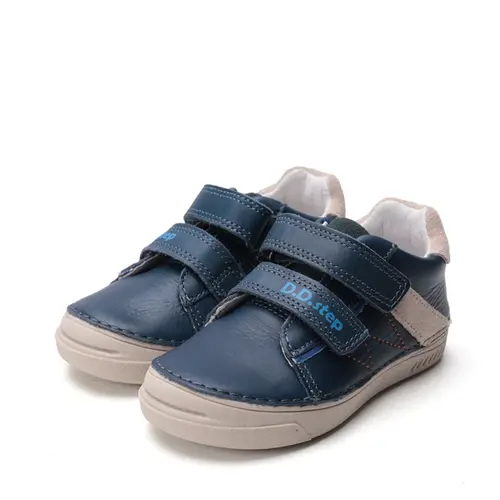 Pantofi D.D Step baieti, piele naturala, bleumarin cu crem- S040-52884BM-30-D.D. Step