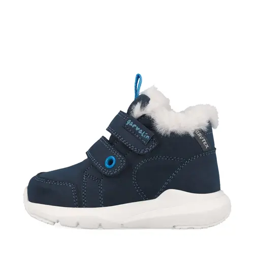 Ghete rezitente la apa, îmblănite, piele naturală, bleumarin, Garvalin - 251350-A089FB-26-