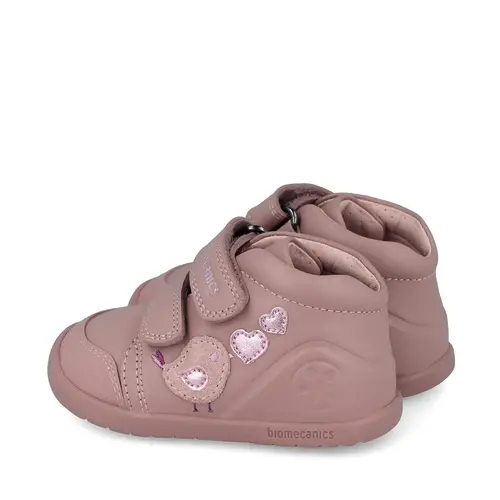 Ghete Biomecanics Wider fete, piele naturala, primii pași, BioGateo, roz prafuit cu puisor - 251153-A159-26-
