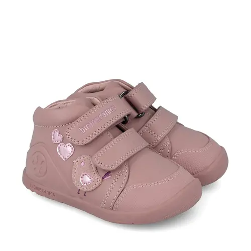 Ghete Biomecanics Wider fete, piele naturala, primii pași, BioGateo, roz prafuit cu puisor - 251153-A159-26-