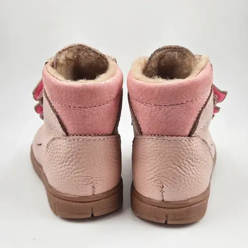 Ghete Copii, piele naturala, captuseala din blana, talpa felxibila, roz, Alpin - RO-116-7-25-