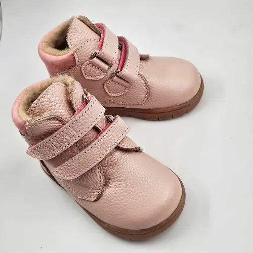 Ghete Copii, piele naturala, captuseala din blana, talpa felxibila, roz, Alpin - RO-116-7-25-