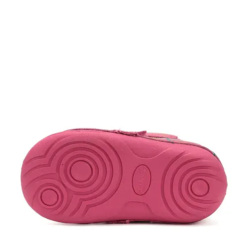 Ghete D.D Step fete, piele naturala, talpa flexibila, imblanite, roz cu flori si albinute - W015-52997A-24-