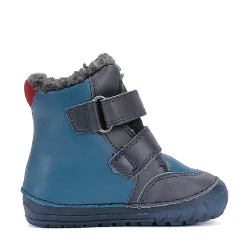 Ghete imblanite D.D.Step, piele naturala, talpa flexibila, albastru, animalute din jungla - W029-52287-24-